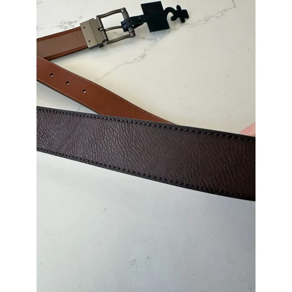 NWT Smith's Workwear Reversible Brown Leather Belt Size 38